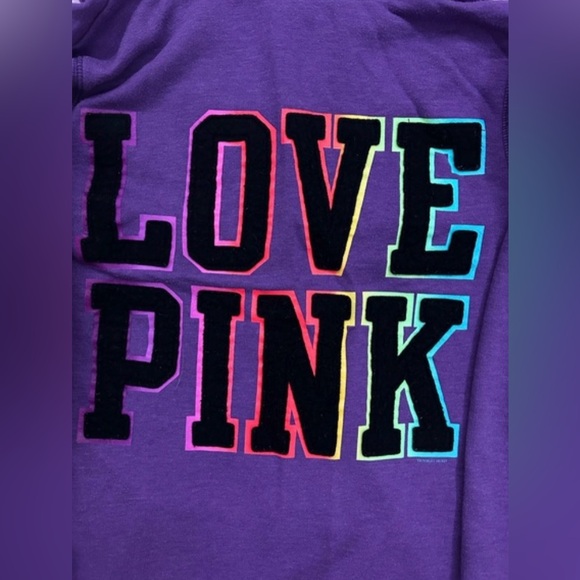 Purple PINK hoodie with heart & rainbow PINK logo - Picture 9 of 10